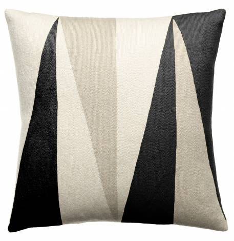 pillowsBladecream/black/oyster Judy Ross Textiles Hand-Embroidered Chain Stitch Blade Throw Pillow cream/black/oyster